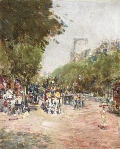Rue De La Madeleine, Place De L'opera by Childe Hassam