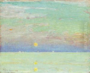 Moonrise At Sunset, Cape Ann
