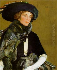 Lady In Furs (mrs. Charles A. Searles) by Childe Hassam