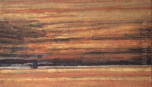 Sailing Vessel At Sea At Sunset by Childe Hassam