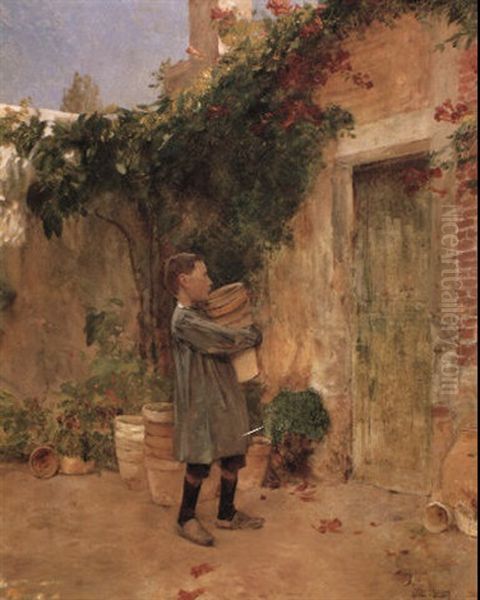 Boy With Flower Pot - view 1