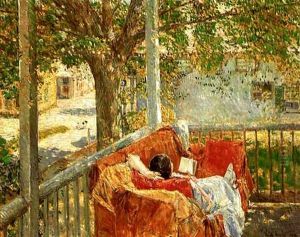 Couch On The Porch, Cos Cob by Childe Hassam
