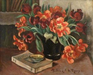Nature Morte Au Bouquet De Tulipes. by Andre Balouzet De Tigny