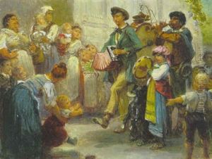 Strasenmusikanten Und Zuhorerschaft Strasenmusikanten Und Zuhorerschaft