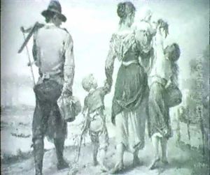 Die Heimkehr Der Zimmermannsfamilie by Johann Heinrich Hasselhorst