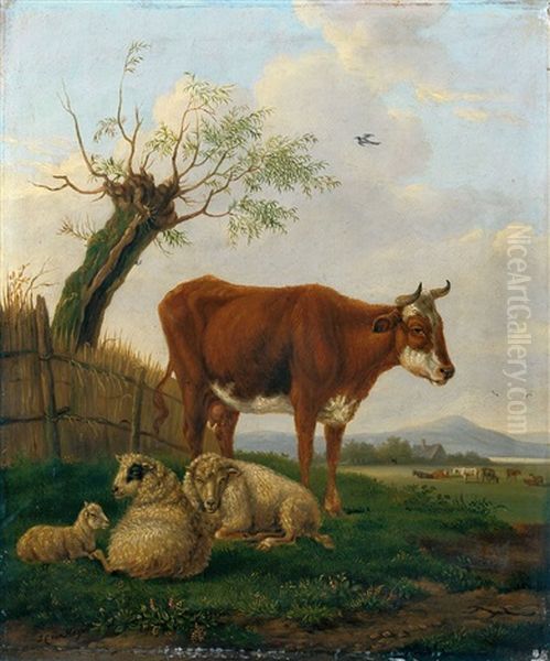 Landschaft Mit Weidendem Und Lagerndem Vieh - view 1
