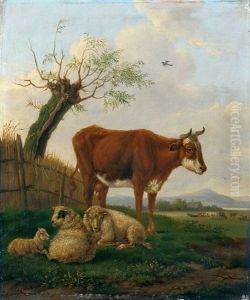 Landschaft Mit Weidendem Und Lagerndem Vieh Landschaft Mit Weidendem Und Lagerndem Vieh