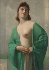 Jeune Femme Au Buste Denude Et A La Toge by Hans Hassenteufel