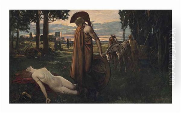Achilles And Penthesilea, Queen Of The Amazons - view 1