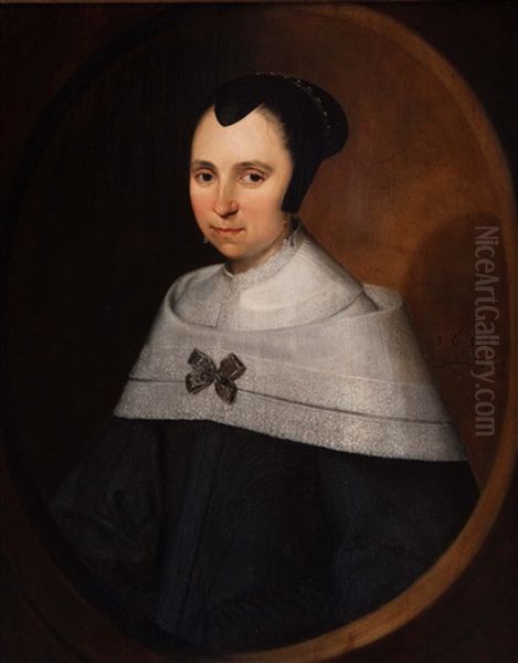 Portrait Of A Young Woman With Pearls And A Lace Collar - view 1