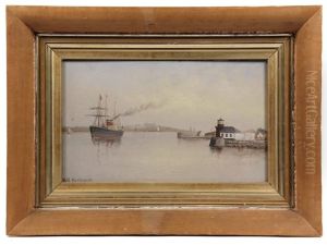 The Lightship At Portland Gut, Maine by George M. Hathaway