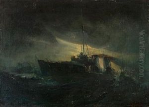 Ships In Choppy Seas by Vassilios Hatzis