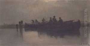 Fishing Boats On A Lake by Vassilios Hatzis