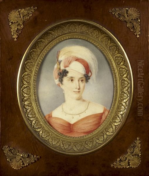 Portrait Presume De Mademoiselle Bourgoin De La Comedie Francaise - view 1