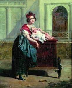 Une Joueuse D'orgue De Barbarie