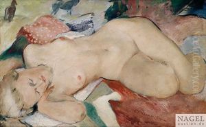 Liegender Weiblicher Akt by Albert Haueisen