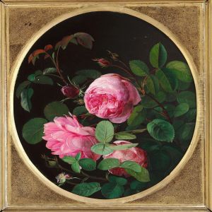 Three Pink Roses And Rosebuds by Carl Vilhelm Balsgaard