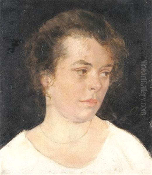 Brustbildnis Einer Jungen Frau In Weiser Bluse - view 1