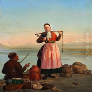 A Young Woman Waiting For The Boat