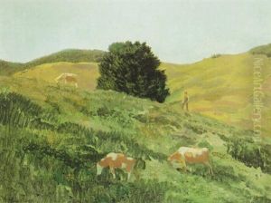 Landschaft Bei Bernau Mit Weidenden Kuhen Landschaft Bei Bernau Mit Weidenden Kuhen