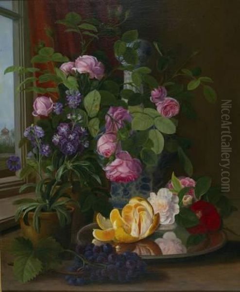 Stillleben Mit Blumen Und Fruchten - view 1