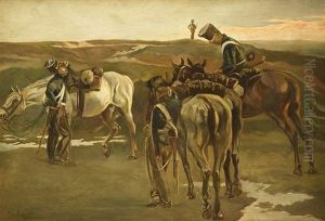 Rastende Preusische Gardisten by Robert Von Haug