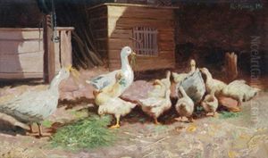 Eine Ganseherde by Robert Von Haug