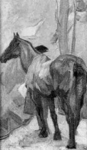 Pferd Mit Reiter by Robert Von Haug