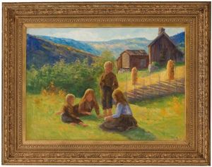 Playing Children by Marie Hauge