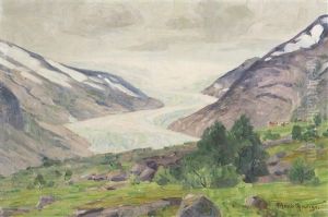 A View Of A Mountain Glacier by Marie Hauge