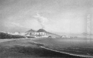 Neapel Mit Blick Auf Den Vesuv by Gustav Von Haugk