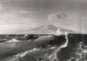 Brandung Mit Blick Zum Aetna by Gustav Von Haugk