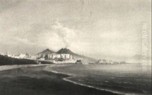 Blick Auf Den Vesuv Und Die Bucht Von Neapel by Gustav Von Haugk