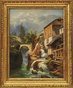 Wassermuhle An Einem Reisenden Gebirgsbach