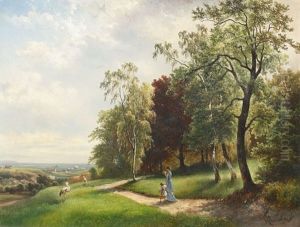 Partie Aus Dem Schlosspark In Pozleindorf by Carl Haunold