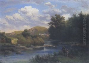 Partie An Der Wien Bei Purkersdorf, Niederosterreich by Carl Haunold