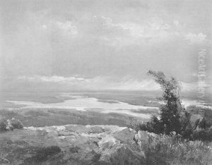 Blick Vom Hexenberg Bei Deutsch Altenburg Uber Die Donau Gegen Wien by Carl Haunold