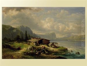 Partie Am Attersee Im Salzkammergut
