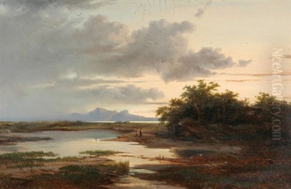 Teichlandschaft Mit Figurenstaffage - view 1