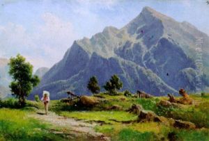 Blick Auf Den Untersberg, Salzburg by Karl Franz Emanuel Haunold