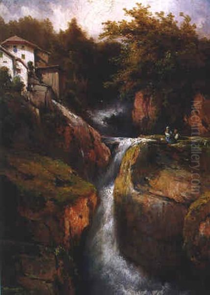 Der Muhlbachfall In Hallstatt Im Salzkammergut - view 1