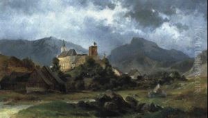 Blick Auf Puchberg Am Schneeberg by Karl Franz Emanuel Haunold