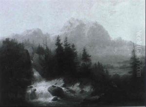 Gischtender Bergbach by Karl Franz Emanuel Haunold