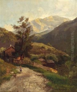 Ziegenhirtin Auf Einer Alm Im Gasteinertal Ziegenhirtin Auf Einer Alm Im Gasteinertal