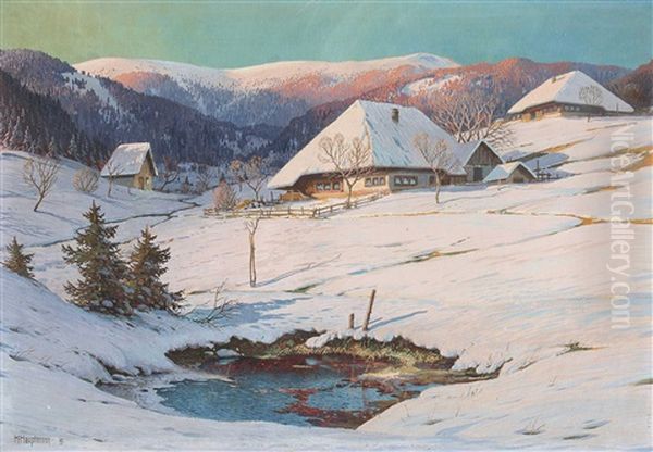 Sicht Auf Einen Bauernhof In Winterlandschaft - view 1