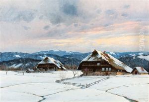 Hofe Im Kinzigtal Am Abend by Karl Hauptmann