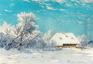 Verschneiter Schwarzwaldhof In Den Fruhen Morgenstunden by Karl Hauptmann