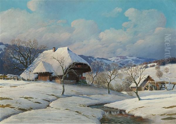 Winter Landscape With Farmhouse In The Black Forest - view 1
