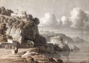 Paysage De Bord De Mer Anime by Louis Pierre Baltard