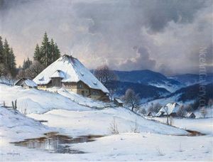 Stormy Weather In The Snow-covered Black Forest